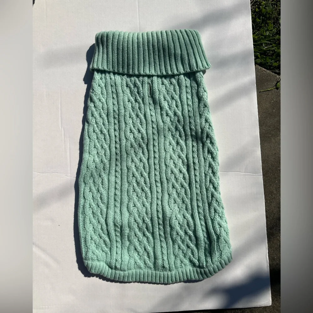 Mint Green Cable Knit Sweater - Picture 1 of 4